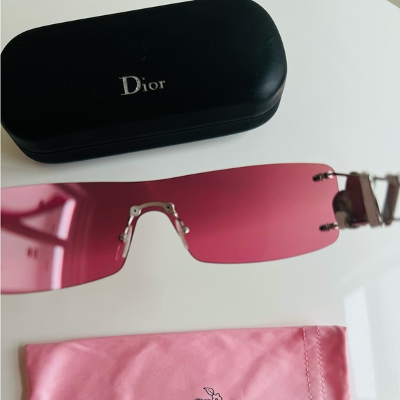 LIKE NEW 🍒 DIOR RARE HEART CORE RIMLESS CRYSTAL PINK SUNGLASSES - Picture 12 of 12